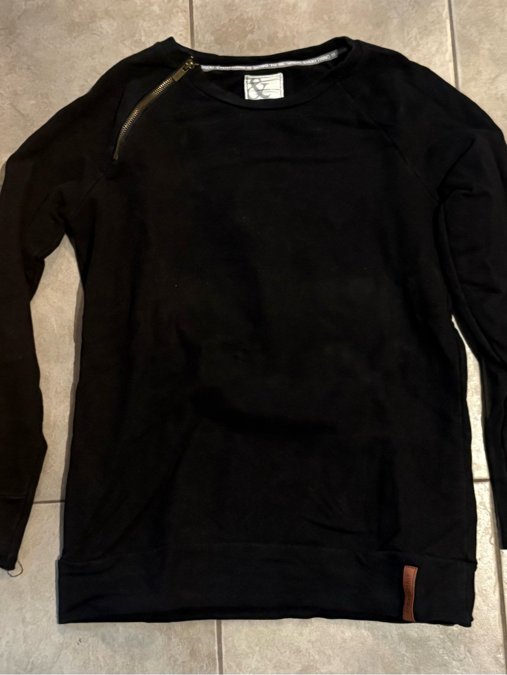 Women’s Crewneck Sweater with Shoulder Zip
